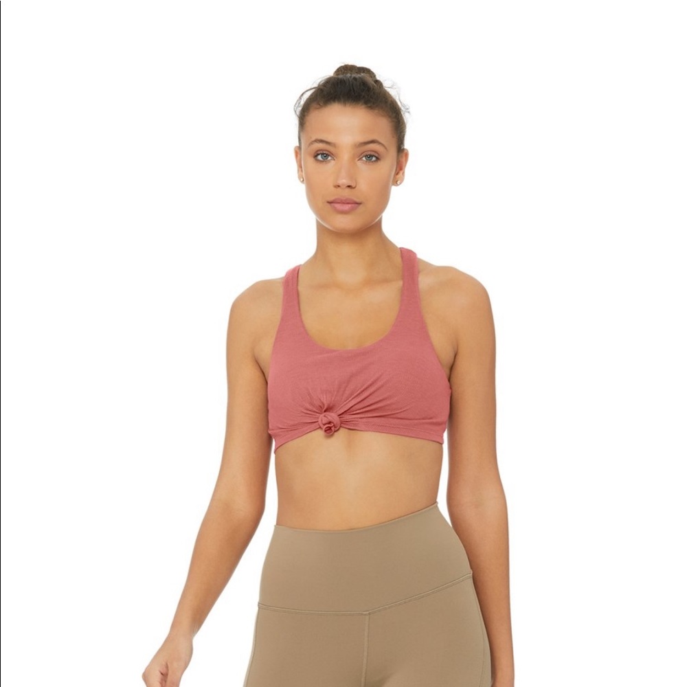 Knot tank bra in rosewood